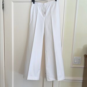 Chloe white /Ivory cotton, Wide Leg  pants